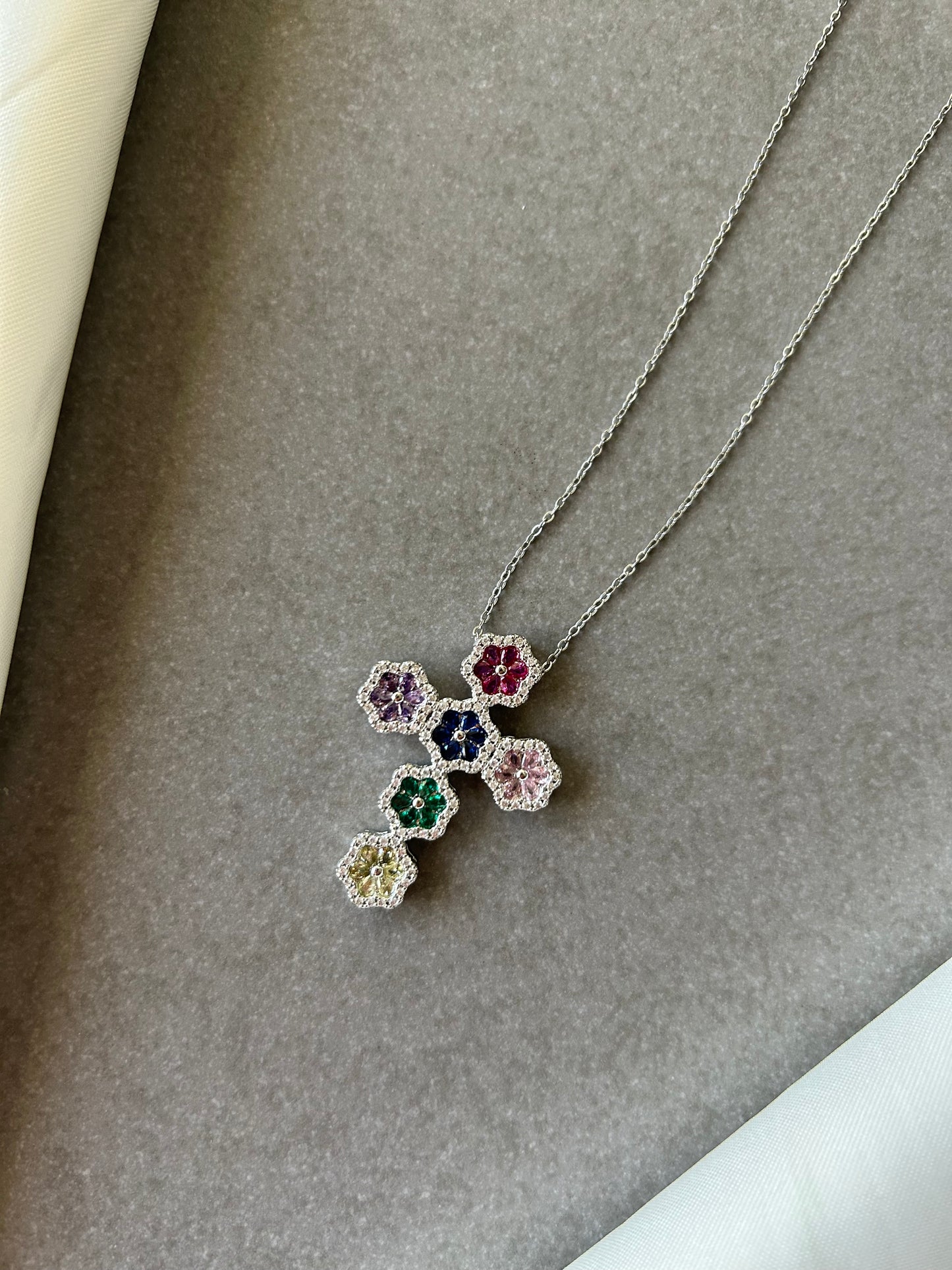 Gems of Hope Necklace in Silver