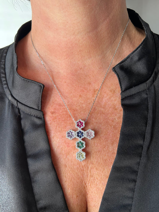 Gems of Hope Necklace in Silver
