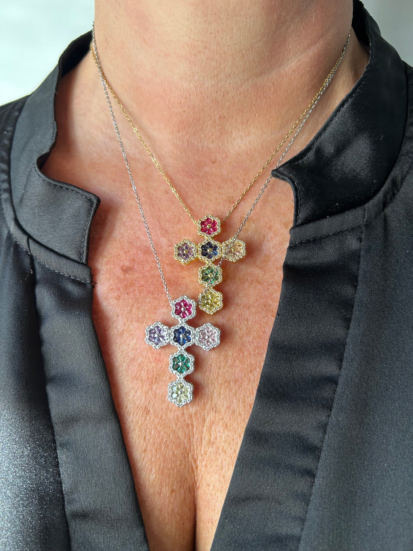 Gems of Hope Necklace in Silver