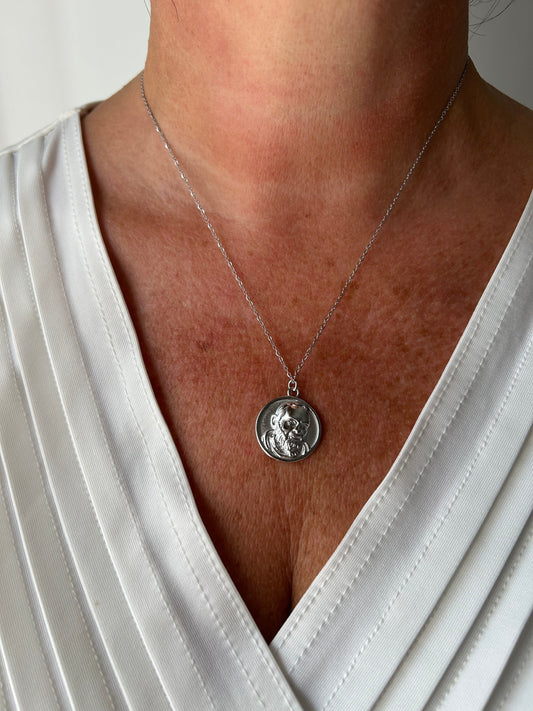 Collana Padre Pio Argento