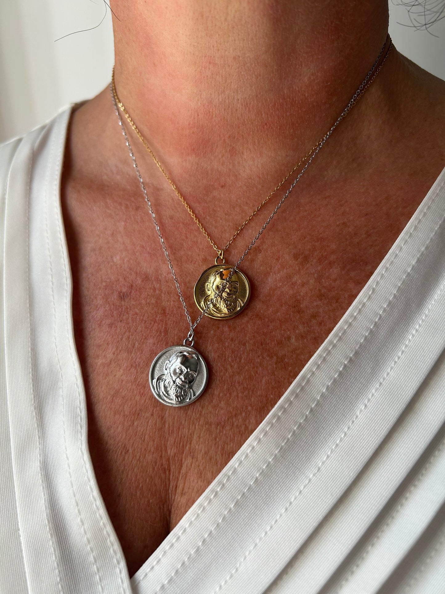 Collana Padre Pio Argento
