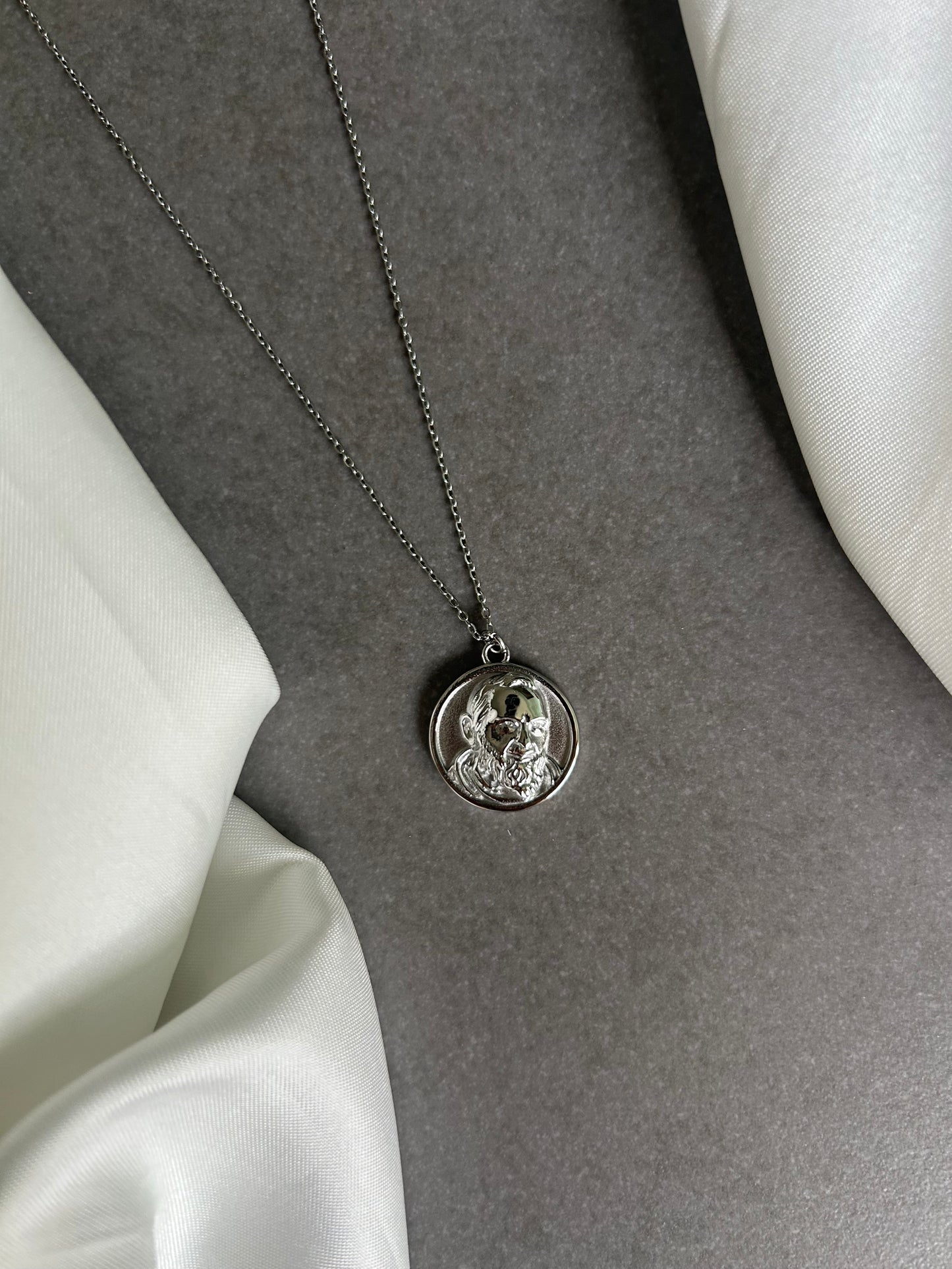Collana Padre Pio Argento